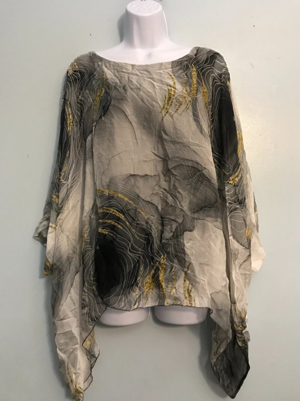 Modo Elegante Silk Kaftan Top Made in Italy